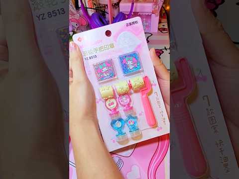 My Melody Stamp Set Unboxing ASMR 🎀💗 #stationery