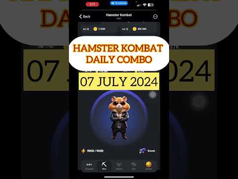 Hamster Kombat Daily Combo: 07 July 2024  #crypto #hamsterkombat #dailycombohamsterkombat