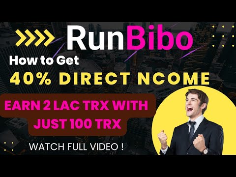 Runbibo Plan| 😱41% DIRECT Income| START WITH 100 TRON in Runbibo.com| Fully Decentralized