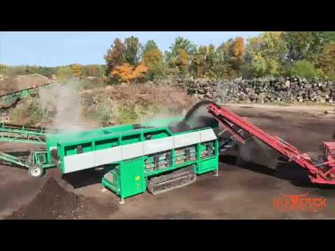 Processing Leaf Compost: Komptech XL3 Starscreen / Morbark Horizontal Grinder / McCloskey Stacker