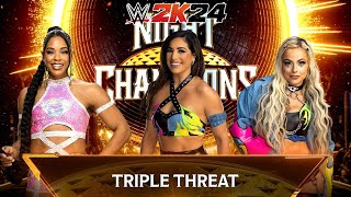 WWE 2K24 💥 LIV MORGAN vs RAQUEL RODRIGUEZ vs BIANCA BELAIR 💥 TRIPLE THREAT #wwe #wwe2k24