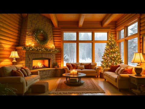 Christmas Jazz in Cozy Cabin Ambience 🎄❄ Tender Piano Jazz Music for Relax, Stress Relief & Sleep