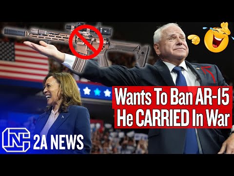 Kamala Harris VP Tim Walz Says To Ban AR-15s Because He Carried Them In War