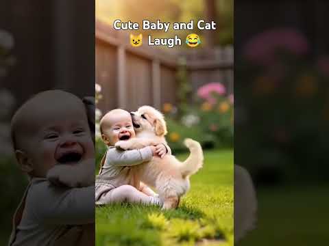 That cute baby and cat laugh😍💕 Who else loves it?#Cute#Laugh #Baby #Giggles#Laughing#Smiles#cat