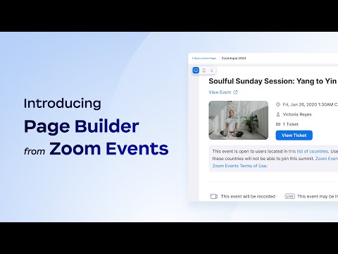 Introducing Page Builder from Zoom Events