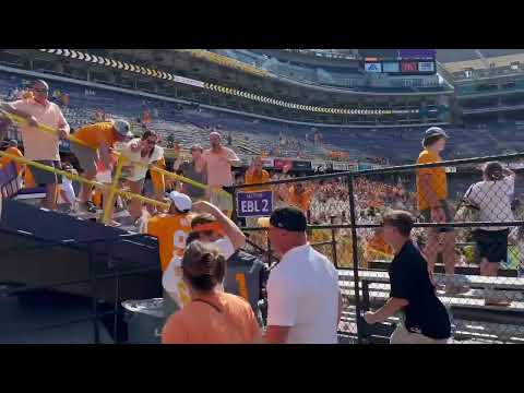 TENNESSEE fans celebrating huge 40-13 win over LSU in Death Valley