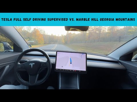 Tesla Full Self Driving Supervised Vs. Marble Hill Georgia Mountains