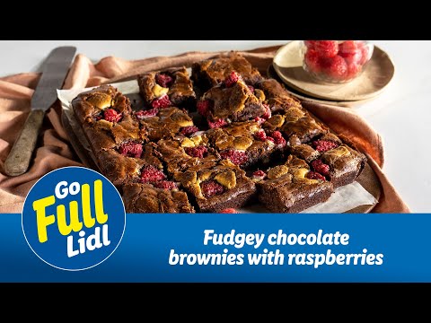 Go Full Lidl: Fudgey Chocolate Brownies with Raspberries Recipe