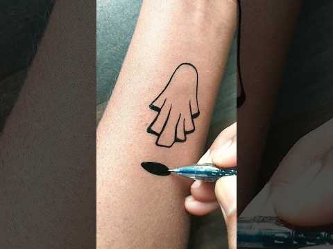 DIY little ghost 👻 tattoo.......#tattoo #viral #trending #art #shorts #ghosts