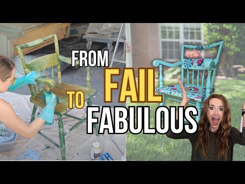 Chair Makeover FAILS, But Then Turns Fabulous with Paint & Transfers!