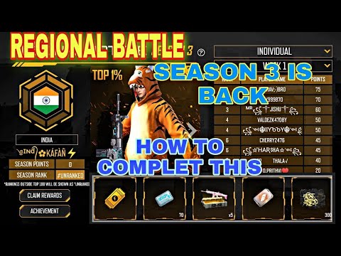 REGIONAL BATTLE SEASON 3 IS BACK// HOW TO COMPLET THIS// GARENA #FREEFIRE