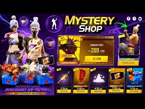 MYSTERY SHOP EVENT FF, SEPTEMBER EVENT FREE FIRE 2024 🥳 | FREE FIRE NEW EVENT | FF NEW EVENT