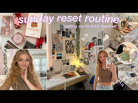 SUNDAY RESET VLOG: summer makeup grwm, cleaning my room, closet cleanout, & preparing for the week!