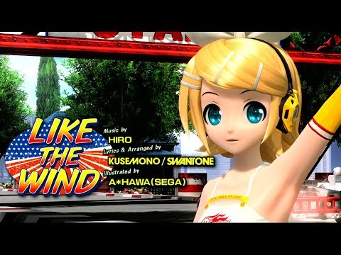 [60fps] LIKE THE WIND - Kagamine Rin 鏡音リン Project DIVA Arcade English lyrics Romaji subtitles