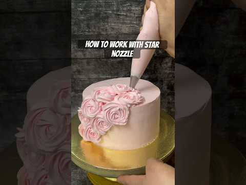 How to work with star nozzle | rosette with star nozzle 🥰 #fypシ #trending #cake #shorts #viral