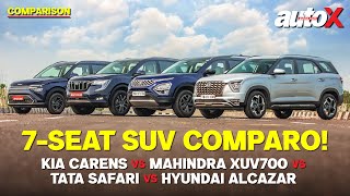 Best 7 seat SUV under Rs 25 lakh! | Carens vs Alcazar vs Safari vs XUV700 | autoX