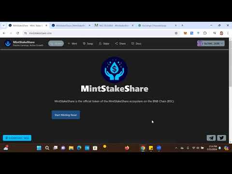 MintStakeShare - New 1% Daily Dapp On Binance Smart Chain - It's Very Early  Still For This One!!