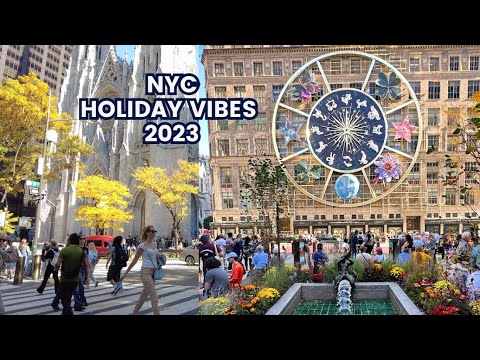 4 K NYC Walk - Bryant Park to Rockefeller Center Ice Skating Rink - Christmas Vibes 2023 in NYC