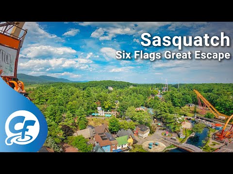 Sasquatch Space Shot tower 5K POV @60fps Six Flags Great Escape