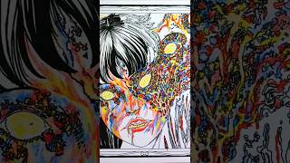 Junji Ito horror coloring transformation