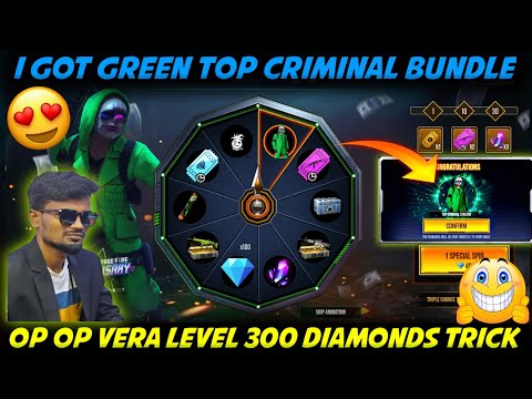 Finally Got💚Green Top Criminal Bundle 🤩🥰|| 300 diamonds tricks |Raider spin event| ASH GAMING Tamil