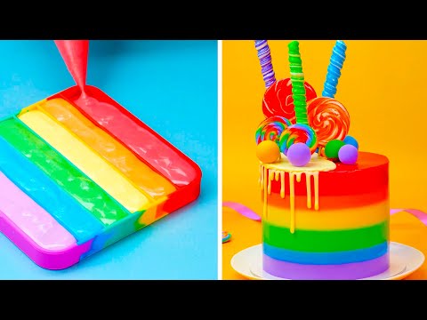 The Most Awesome Rainbow Cake Decorating Tutorials Videos | Perfect Cake Decorating Ideas