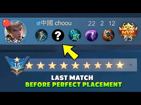 LAST MATCH BEFORE PERFECT PLACEMENT + BEST BUILD CHOU IN RANKED!! - Mobile Legends