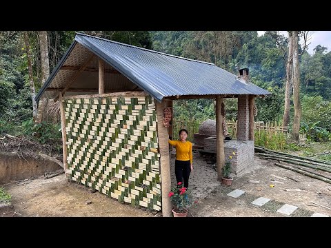 Mother of Two Children - 4 Days - Process of Preserving Vermicelli, Build Kitchen Wall with Bamboo