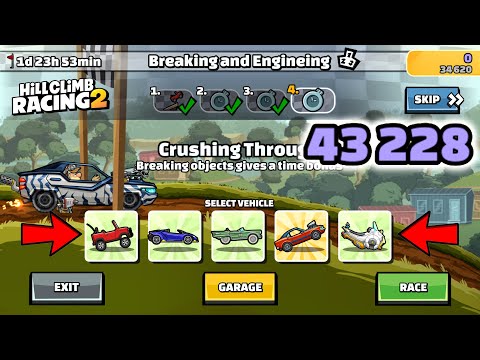 Hill Climb Racing 2: 43228 points in BREAKING AND ENGINEING Team Event