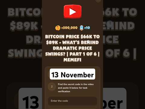 BITCOIN PRICE $66K TO $89K - WHAT'S BEHIND DRAMATIC PRICE SWINGS | PART 1 OF 6 | MEMEFI