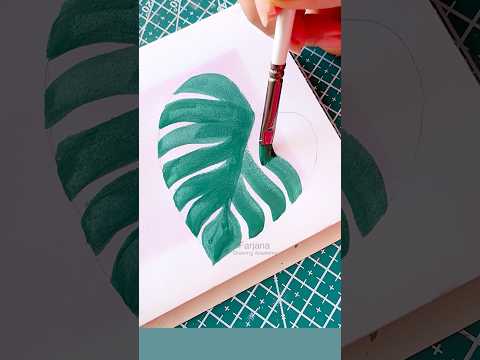 Leaf painting technique #art #painting #shorts