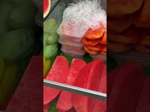 Only $0.5 Thai Street Fruits! Watermelon Cutting Skills - Thai Street Food