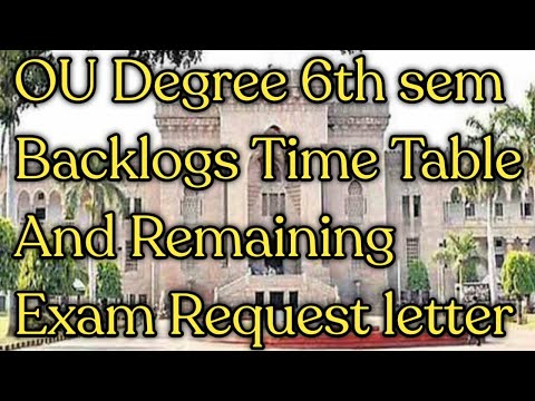 OU Degree Time Table And Remaining Exams Request Letter