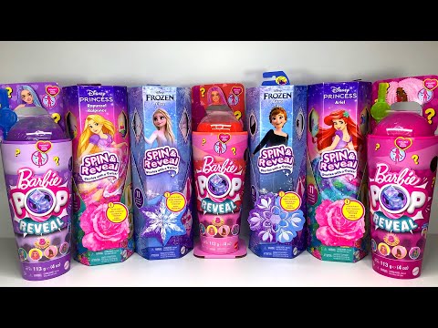 Barbie MYSTERY SURPRISE TOYS Pop Reveal & Spin & Reveal Frozen ASMR Unboxing