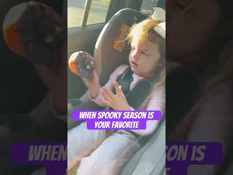 Spooky season is her favorite! #spookyseason #dunkindonuts #spider #toddler #happy #saturdayvibes