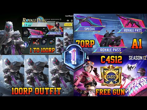 ROYAL PASS A1 | 1 TO 100RP BGMI ? LEAKS | 70RP VEHICLE SKIN | C4S12 RP A1 | ROYAL PASS A1 LEAKS