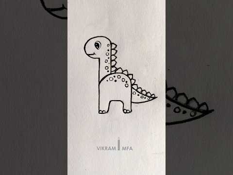 Cute dinosaur drawing #easy dinosaur drawing#pencil drawing#shorts