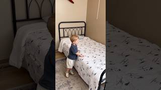 bittersweet but he loves it 🥹 #toddlers #mom #toddlermom #toddler #milestone #bed