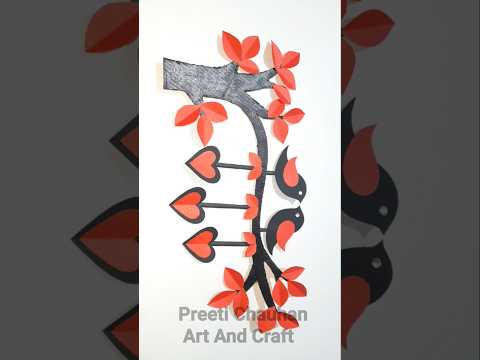 Beautiful Paper Bird Wall hanging | Cardboard Wall Decor Craft | Paper Bird Wall Decor #shorts