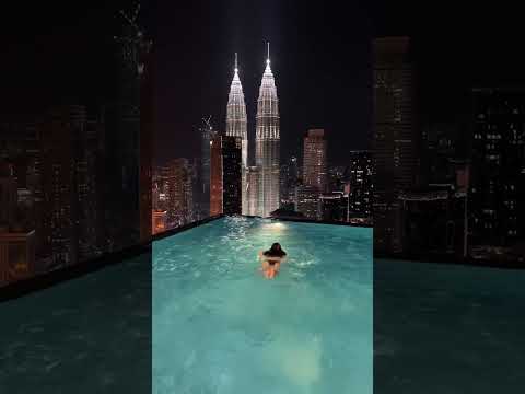 Swim while enjoying the beauty of the night#swimming