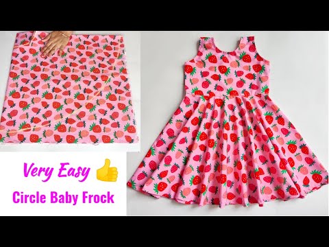 Full Flared Circle Baby frock cutting and stitching | Umbrella cut baby Frock cutting and stitching