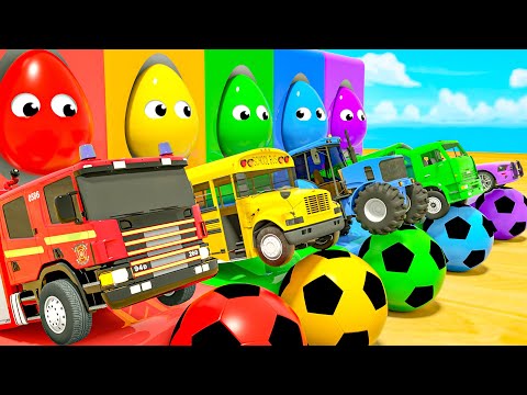 Wheels On the Bus Song - The magic egg collects the School Bus - Baby Nursery Rhymes & Kids Songs