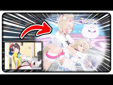 Mococo used Subaru's wrestling move on Fuwawa to win the fight (With Comparison) 【Hololive EN】