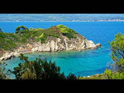 Skiathos Dreams (Greece). Peaceful, gentle and beautiful, original 4K piano & video