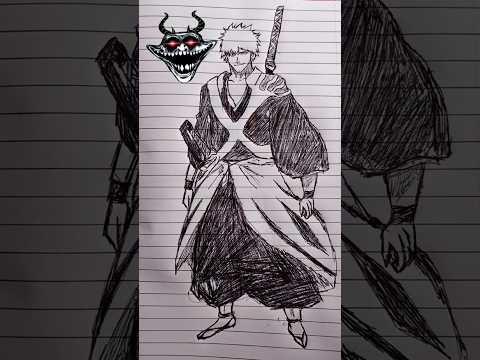 Ichigo 💀 Speed Drawing StickMan #shorts #anime #drawing #ichigo #bleach