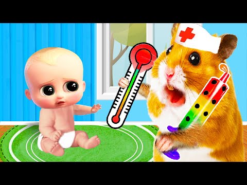 HamHam Hamster pretend a doctor check up Bro got sick | Life Of Pets HamHam