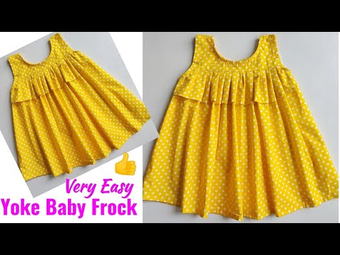 Very Easy Yoke Baby frock cutting and stitching | Baby Frock cutting and stitching