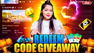 FREE FIRE LIVE CUSTOM ROOM GIVEAWAY | FF LIVE TEAMCODE GIVEAWAY | FF LIVE GIVEAWAY CUTE GILR FF LIVE