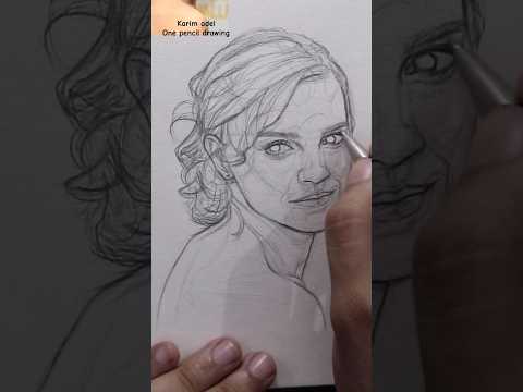 How to draw Emma watson using loomis method : portrait drawing - One pencil drawing