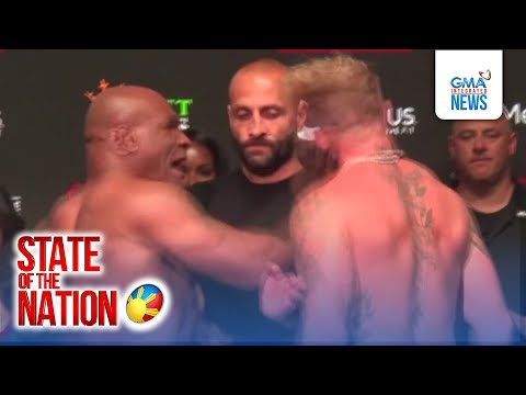 Mike Tyson, sinampal ang katunggaling si Jake Paul sa weigh-in ng kanilang heavyweight... | SONA